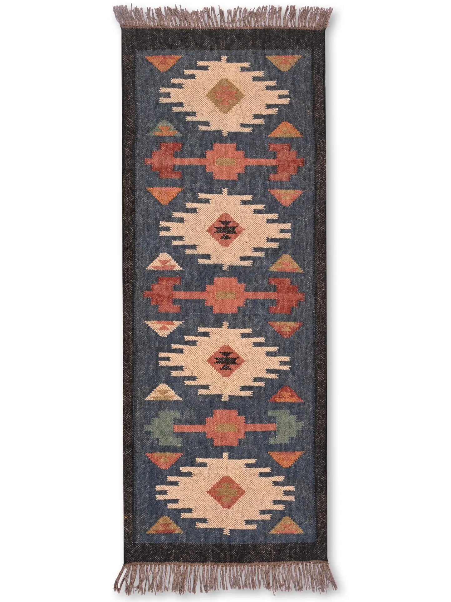 alfombras kililm pasillo 60x150 multicolor necha a mano en fibras naturales