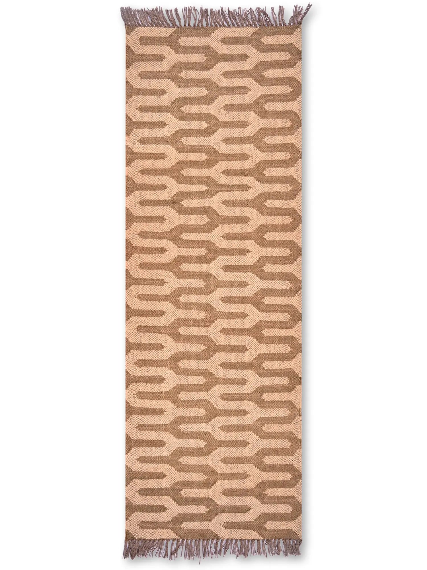 alfombras kililm pasillo 60x180 beige  marrón necha a mano en fibras naturales