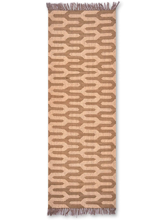 alfombras kililm pasillo 60x180 beige  marrón necha a mano en fibras naturales