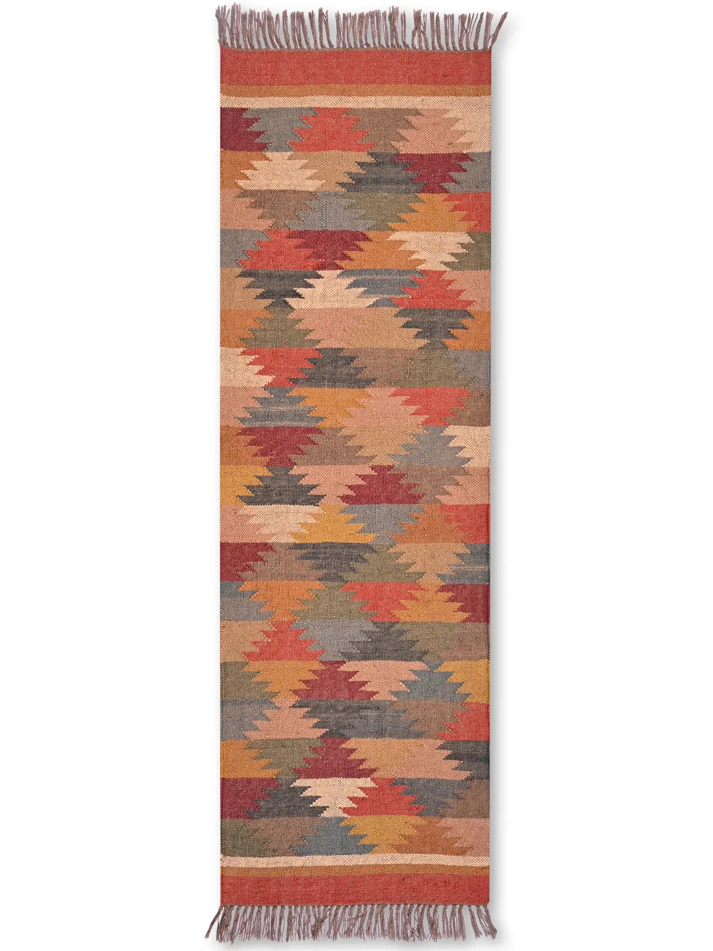 alfombras kililm pasillo 60x180 multicolor necha a mano en fibras naturales

