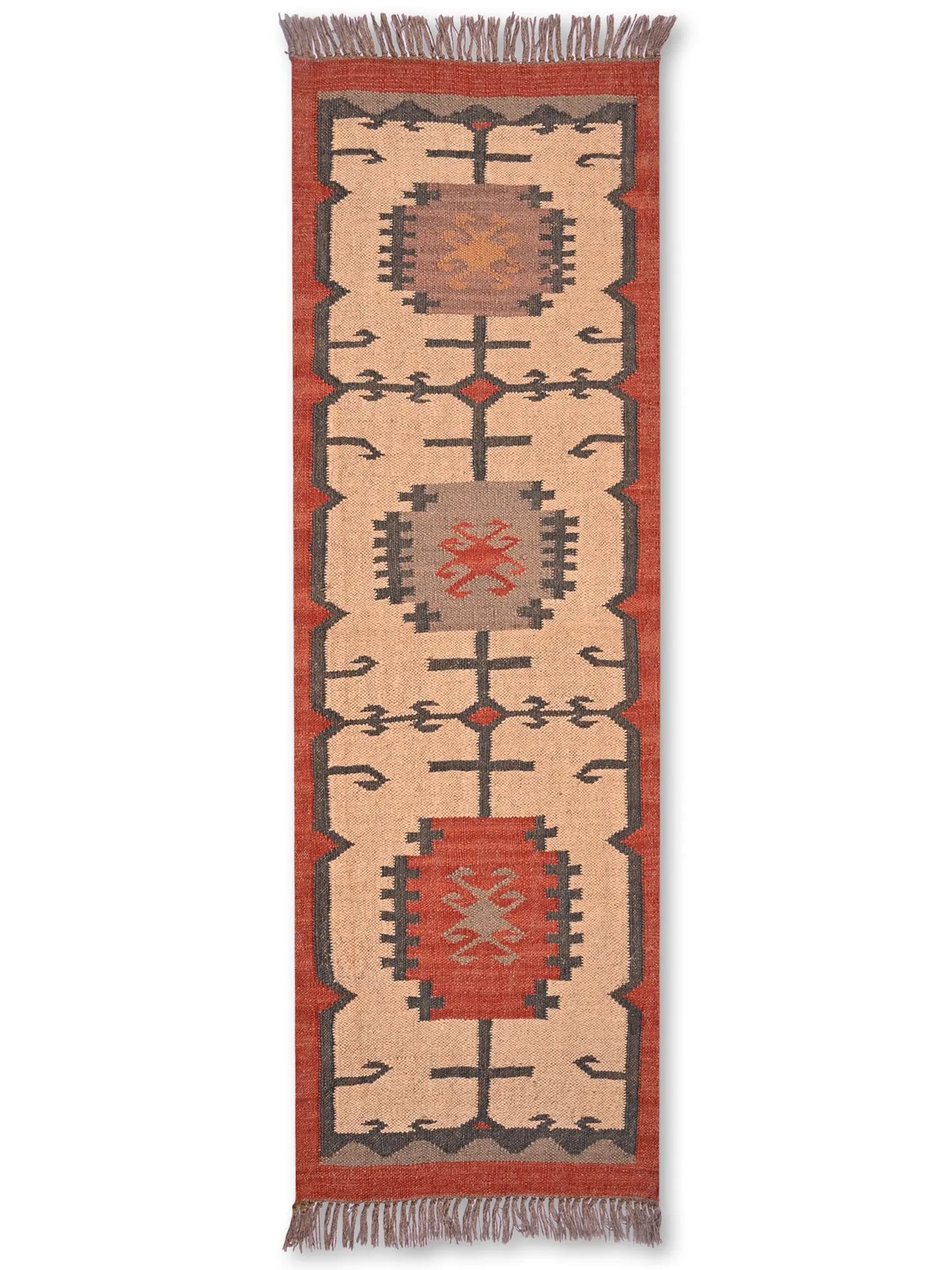 alfombras kililm pasillo 60x180 multicolor necha a mano en fibras naturales