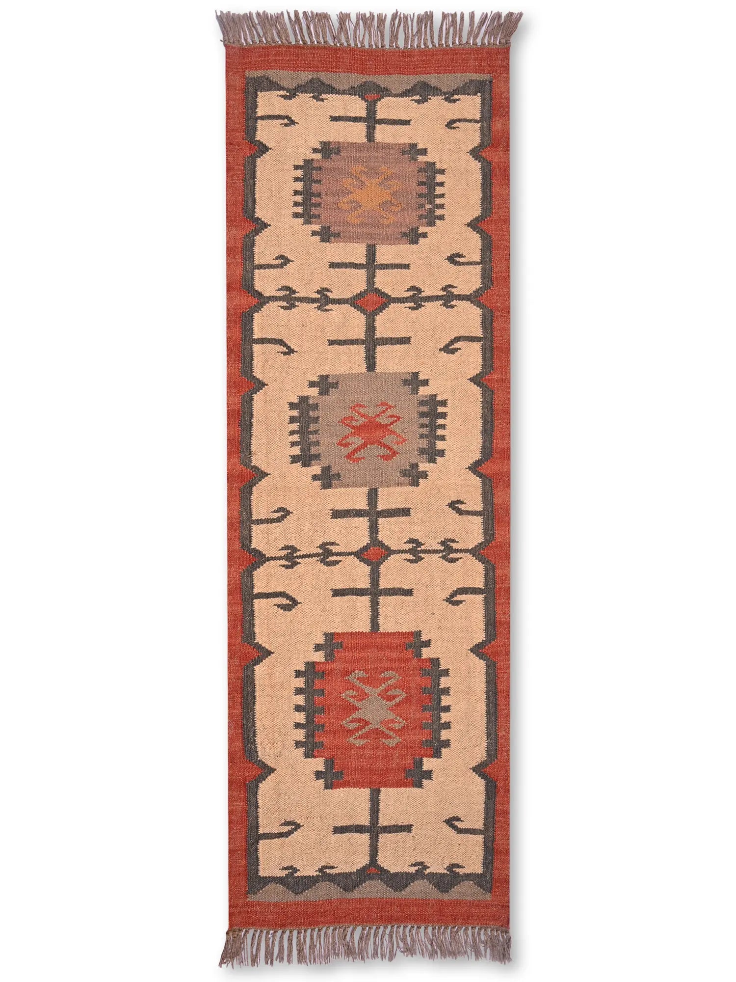 alfombras kililm pasillo 60x180 multicolor necha a mano en fibras naturales