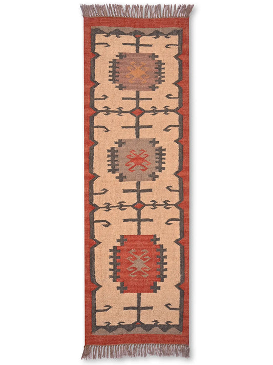 alfombras kililm pasillo 60x180 multicolor necha a mano en fibras naturales