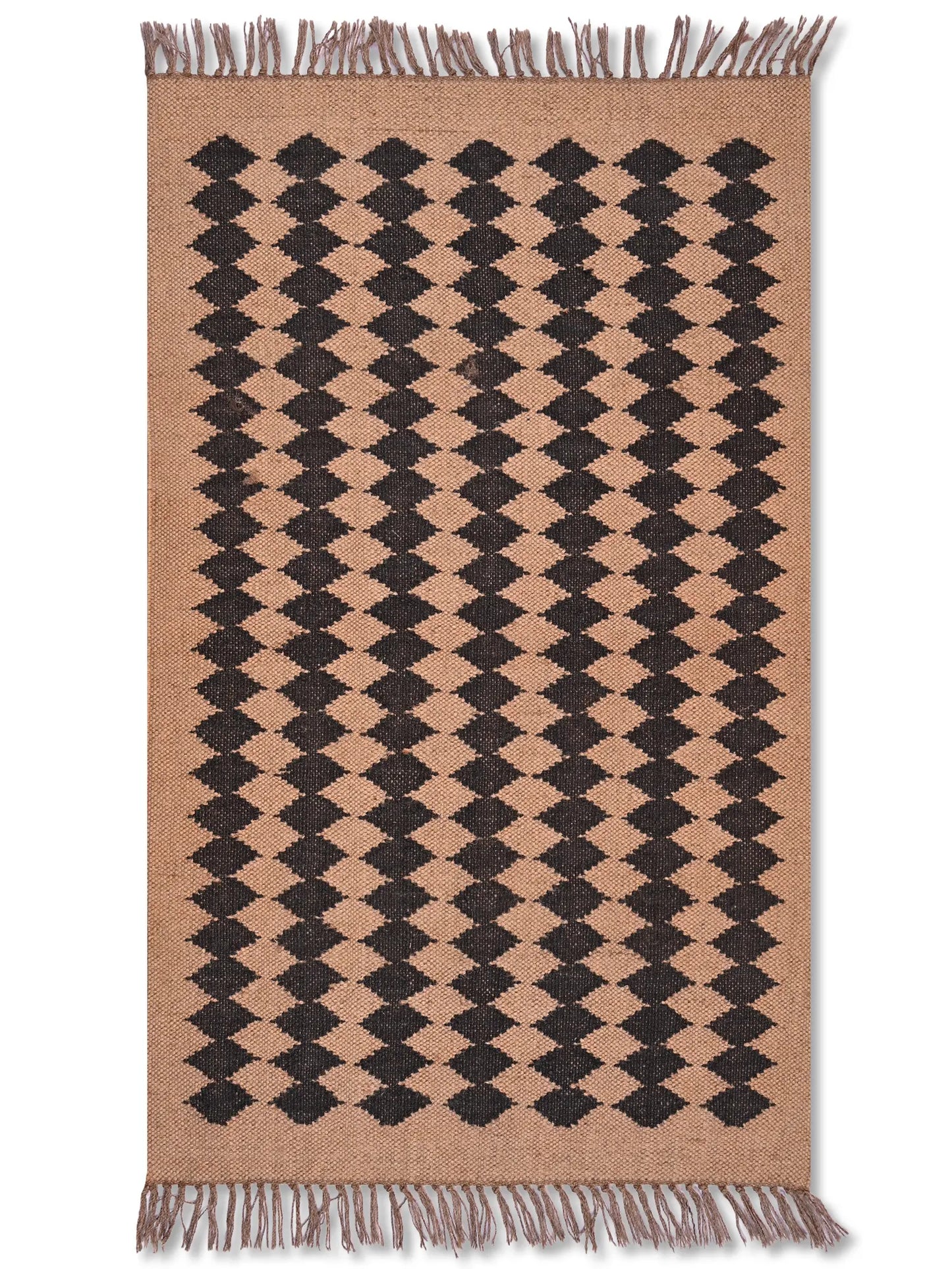 alfombras kililm pasillo 75x120  marrón  necha a mano en fibras naturales
