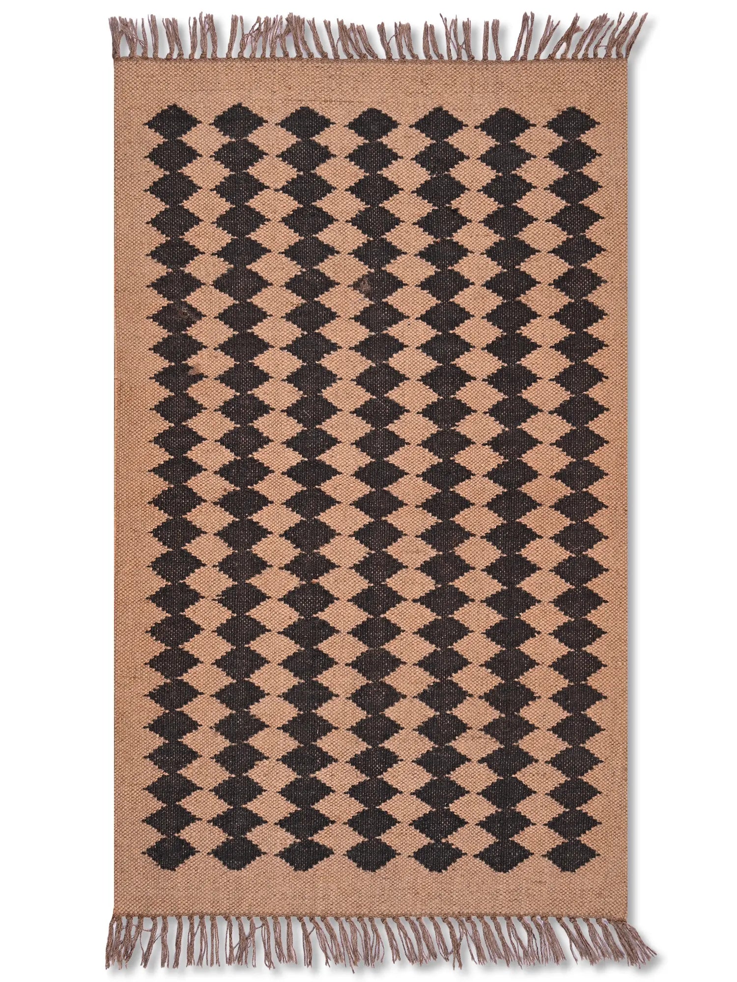 alfombras kililm pasillo 75x120  marrón  necha a mano en fibras naturales
