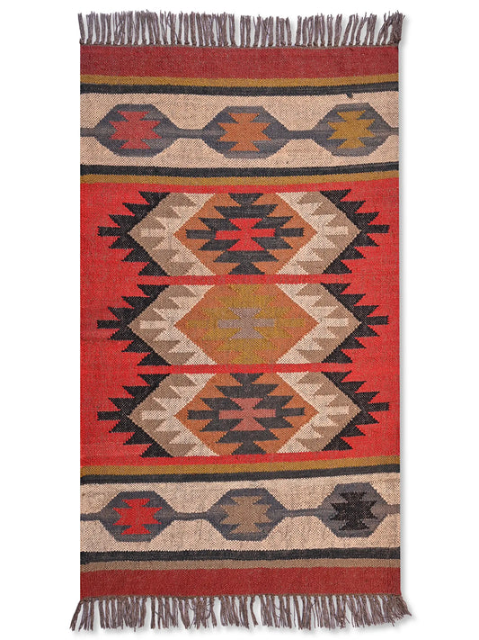 alfombras kililm pasillo 75x120  multicolor necha a mano en fibras naturales
