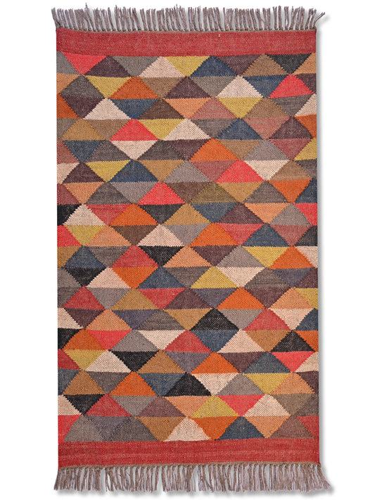 alfombras kililm pasillo 75x120  multicolor necha a mano en fibras naturales