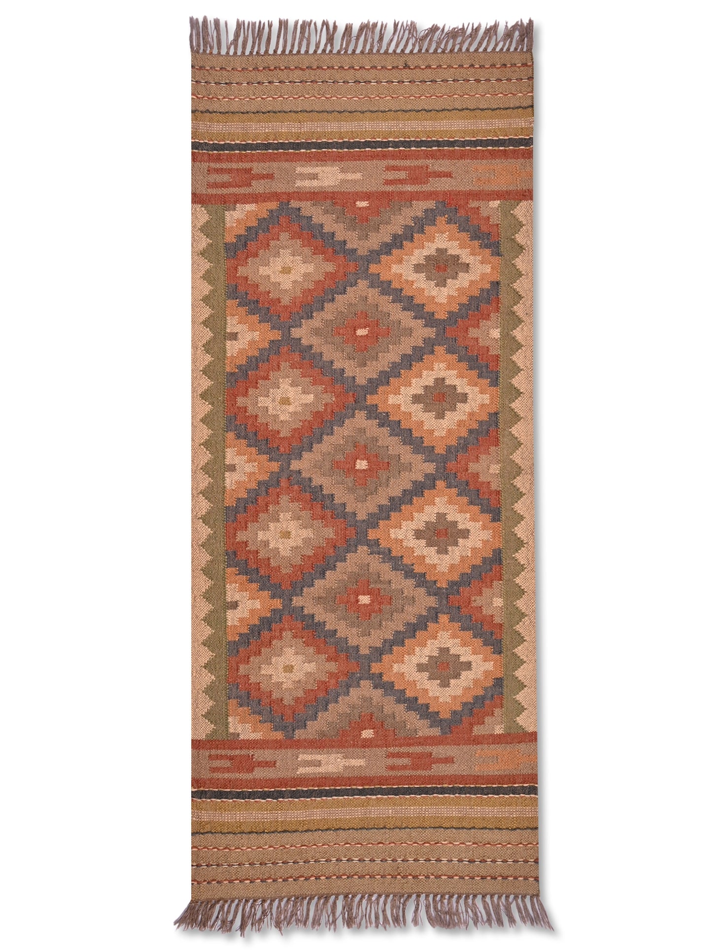 alfombras kililm pasillo 75x180 multicolor necha a mano en fibras naturales
