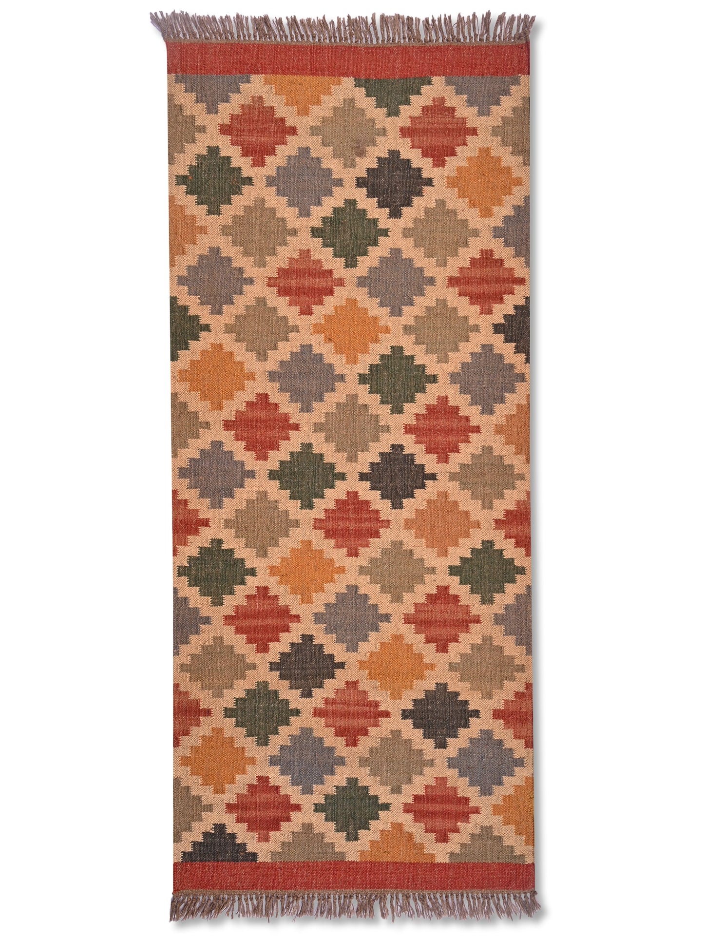 alfombras kililm pasillo 75x180 multicolor necha a mano en fibras naturales