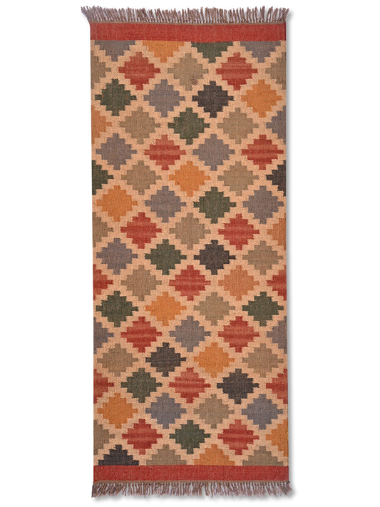 alfombras kililm pasillo 75x180 multicolor necha a mano en fibras naturales