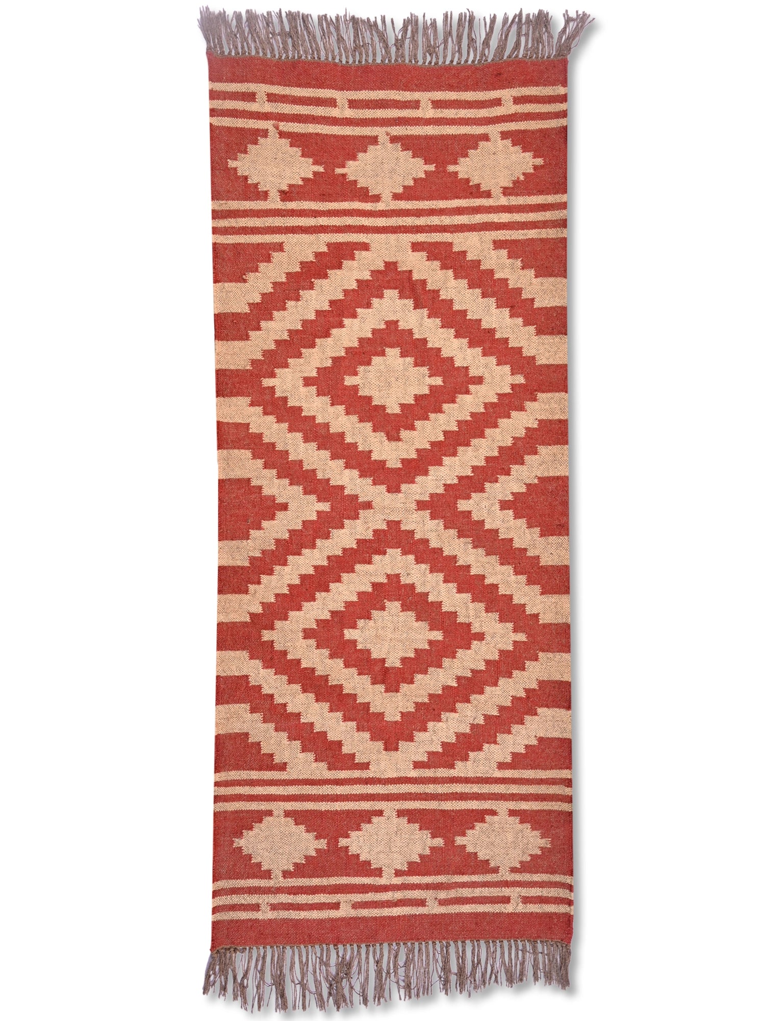 alfombras kililm pasillo 75x180 rojo necha a mano en fibras naturales