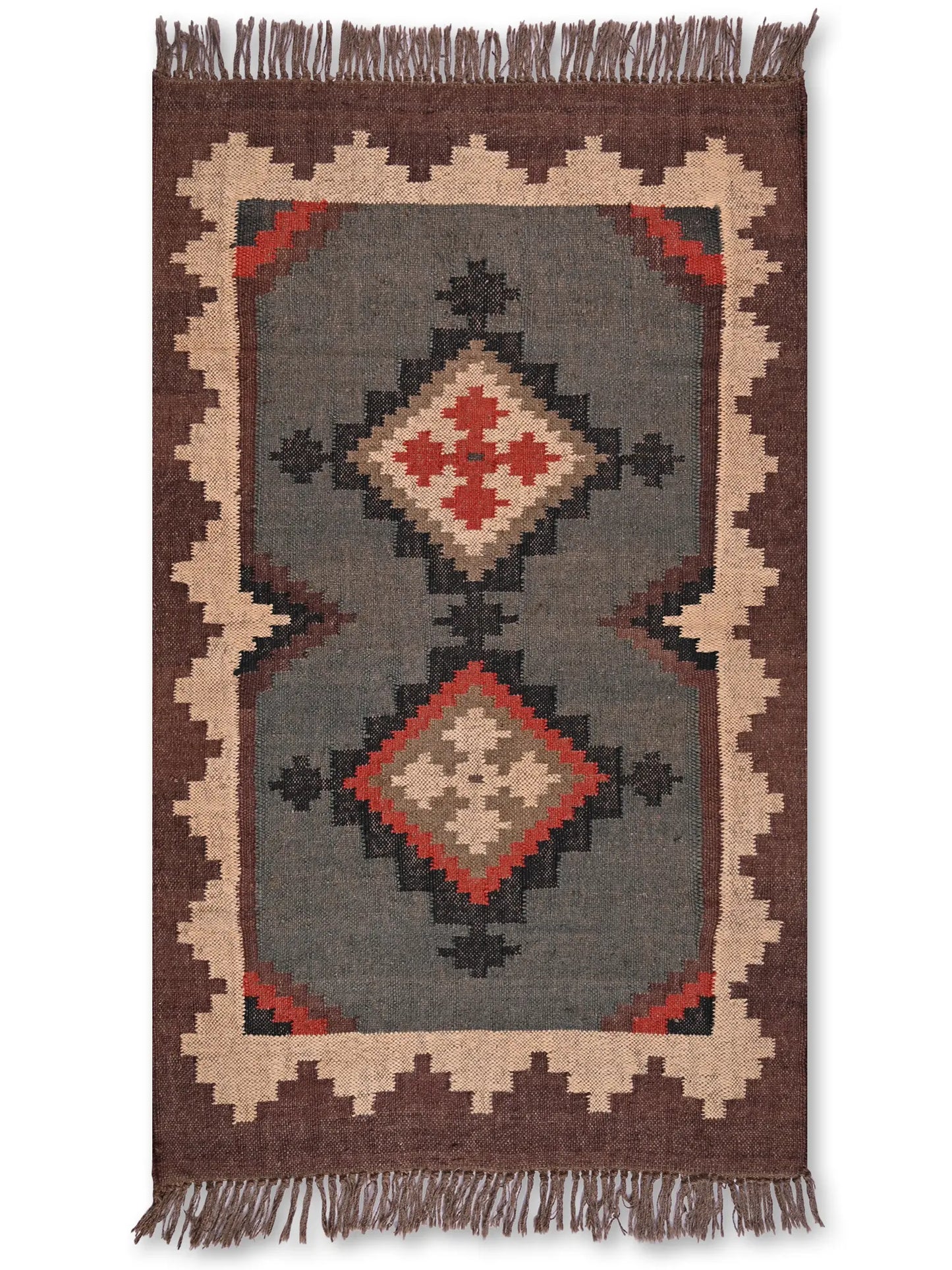 alfombras kililm pasillo 90x150 multicolor necha a mano en fibras naturales