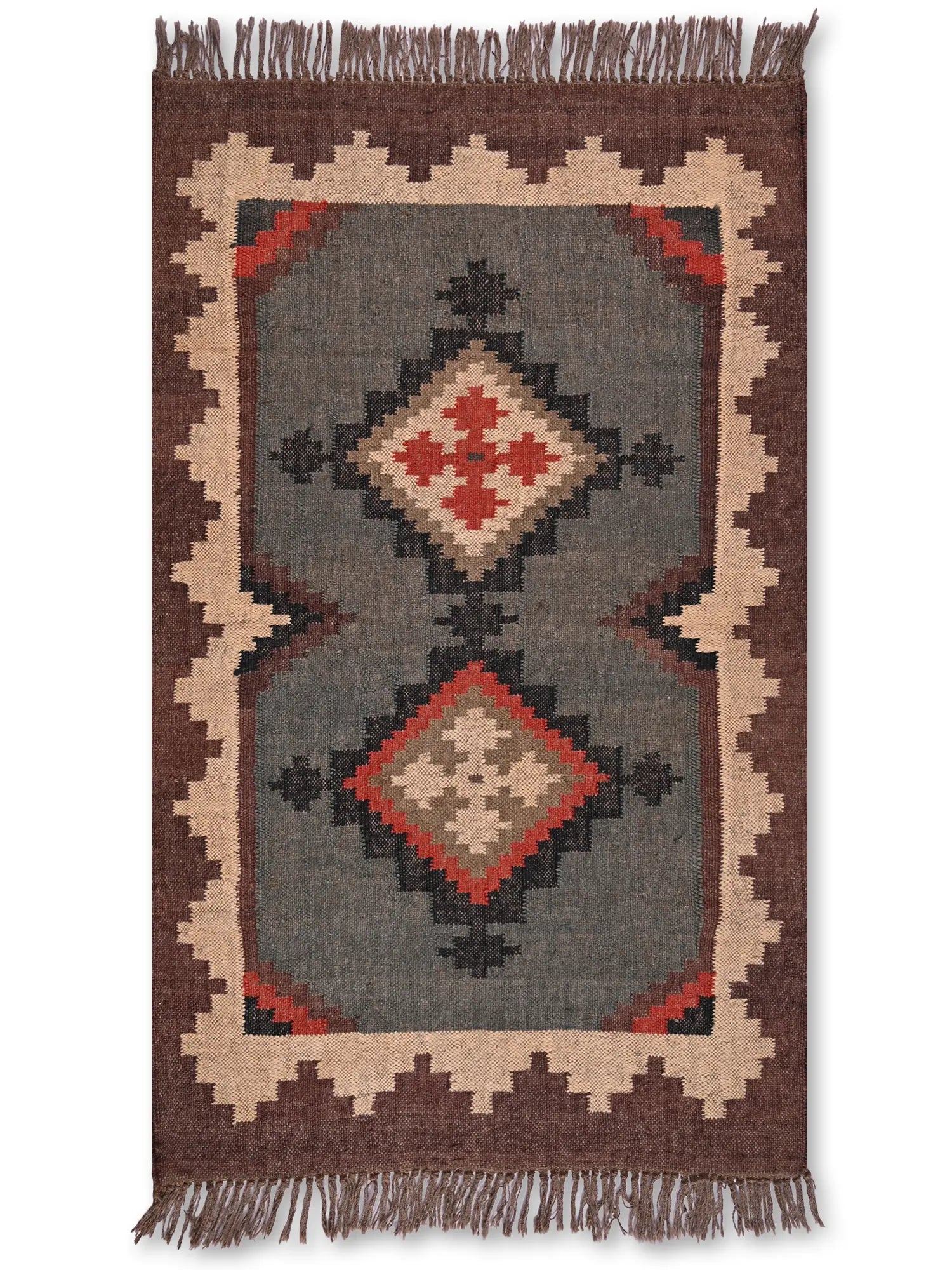 alfombras kililm pasillo 90x150 multicolor necha a mano en fibras naturales