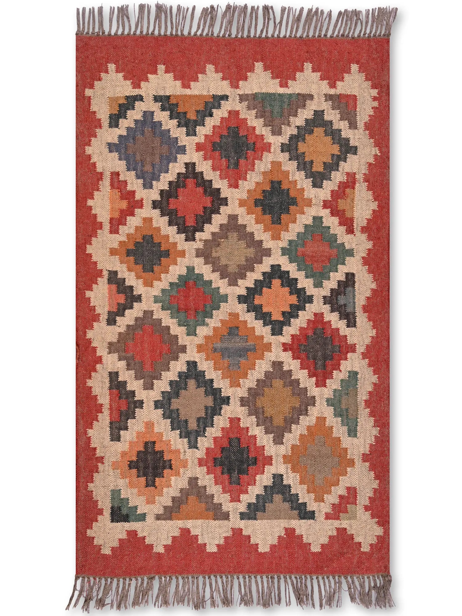 alfombras kililm pasillo 90x150 multicolor necha a mano en fibras naturales