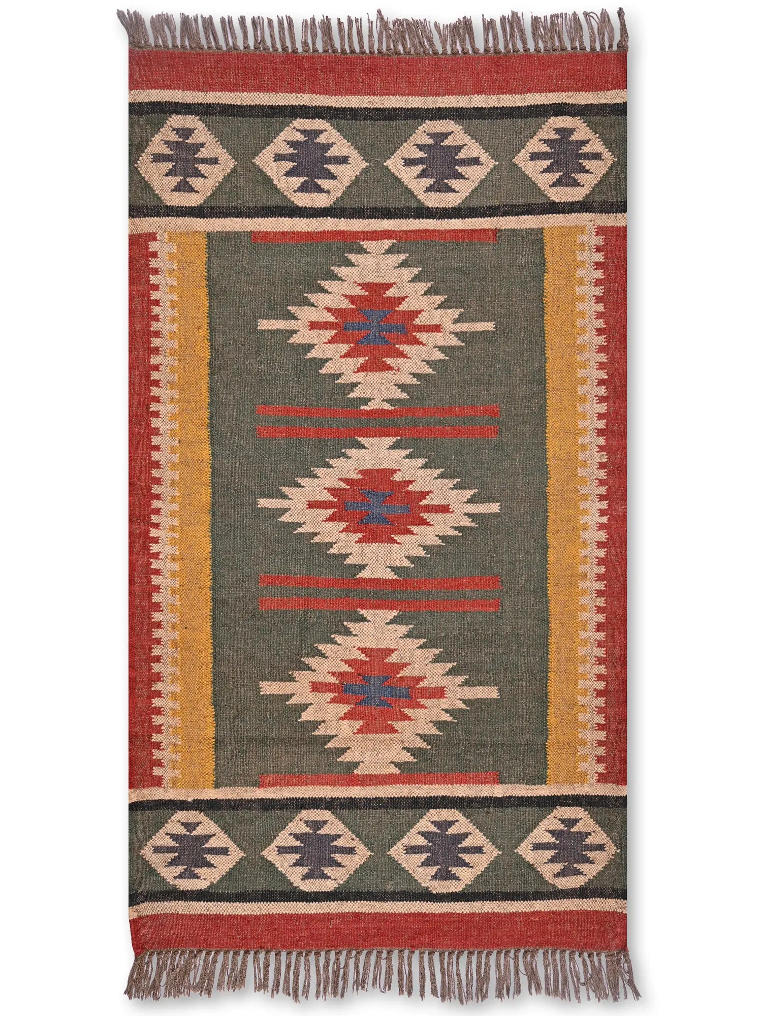 alfombras kililm pasillo 90x150 multicolor necha a mano en fibras naturales
