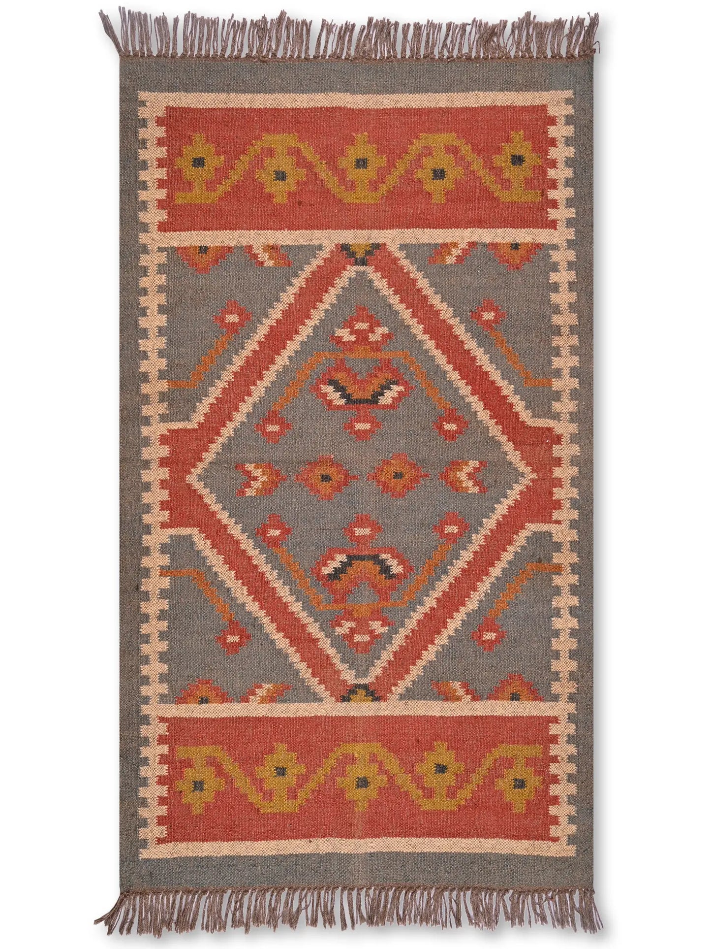 alfombras kililm pasillo 90x150 multicolor necha a mano en fibras naturales