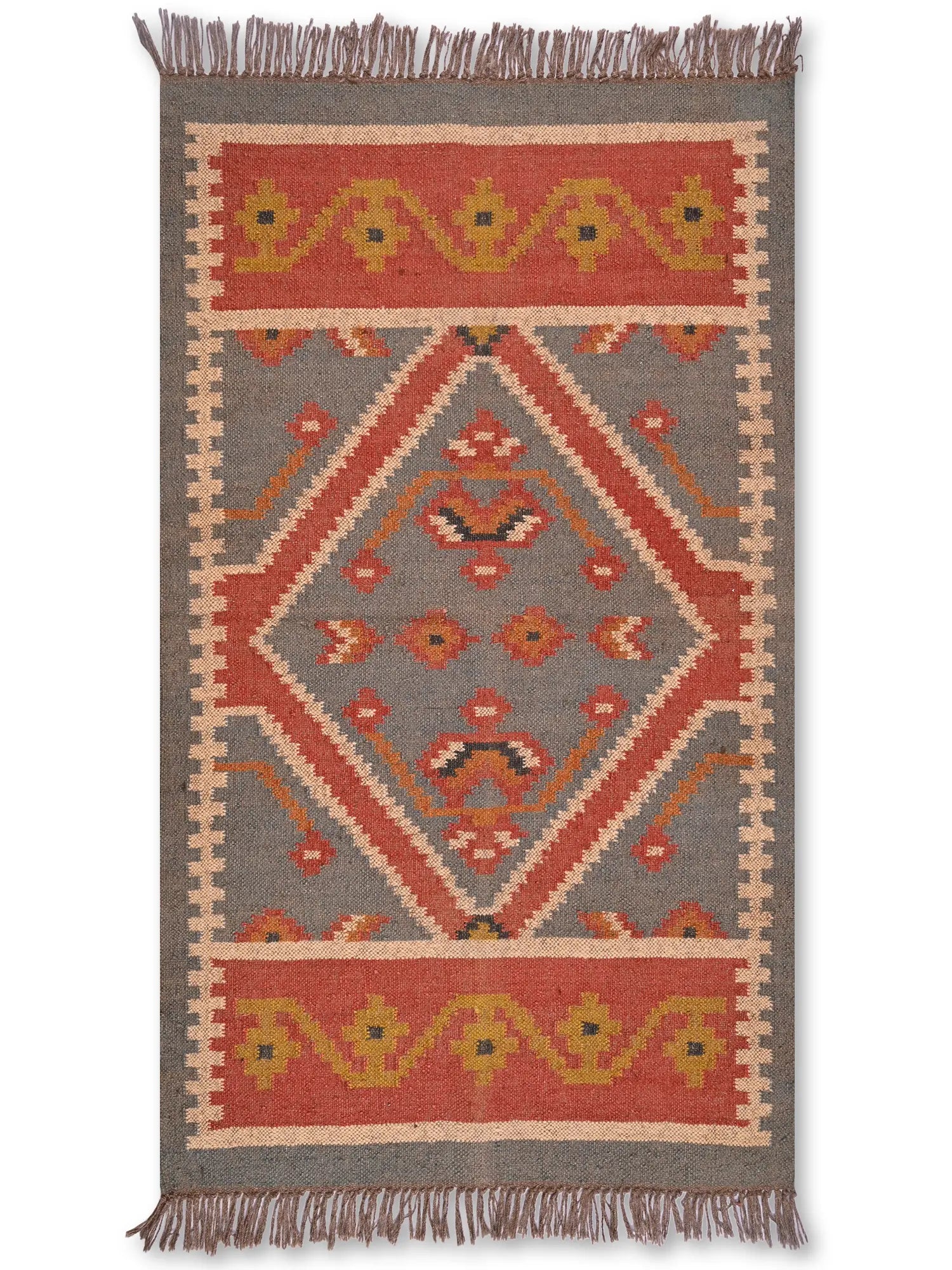 alfombras kililm pasillo 90x150 multicolor necha a mano en fibras naturales