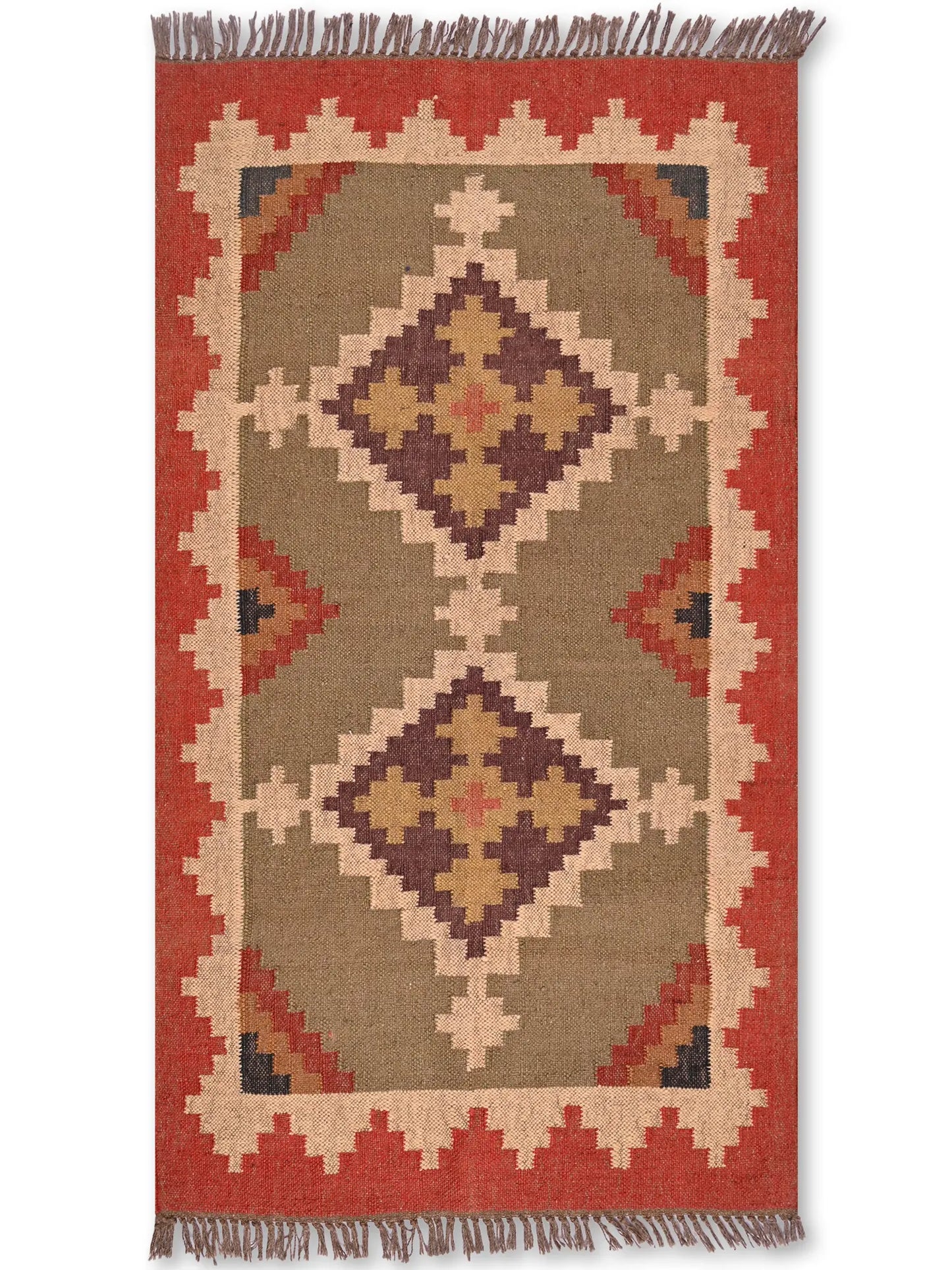 alfombras kililm pasillo 90x150 multicolor necha a mano en fibras naturales