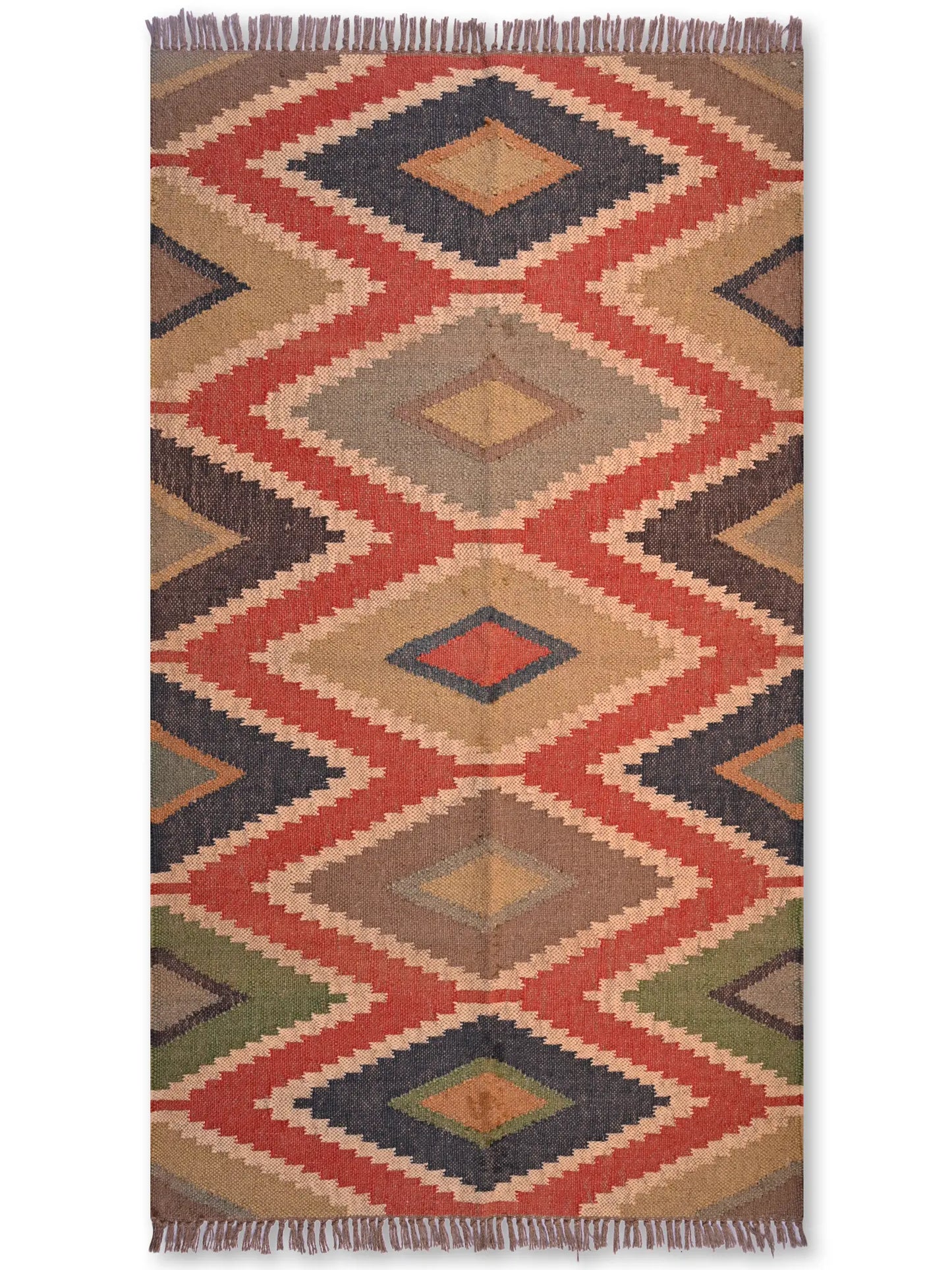 alfombras kililm pasillo 90x150 multicolor necha a mano en fibras naturales