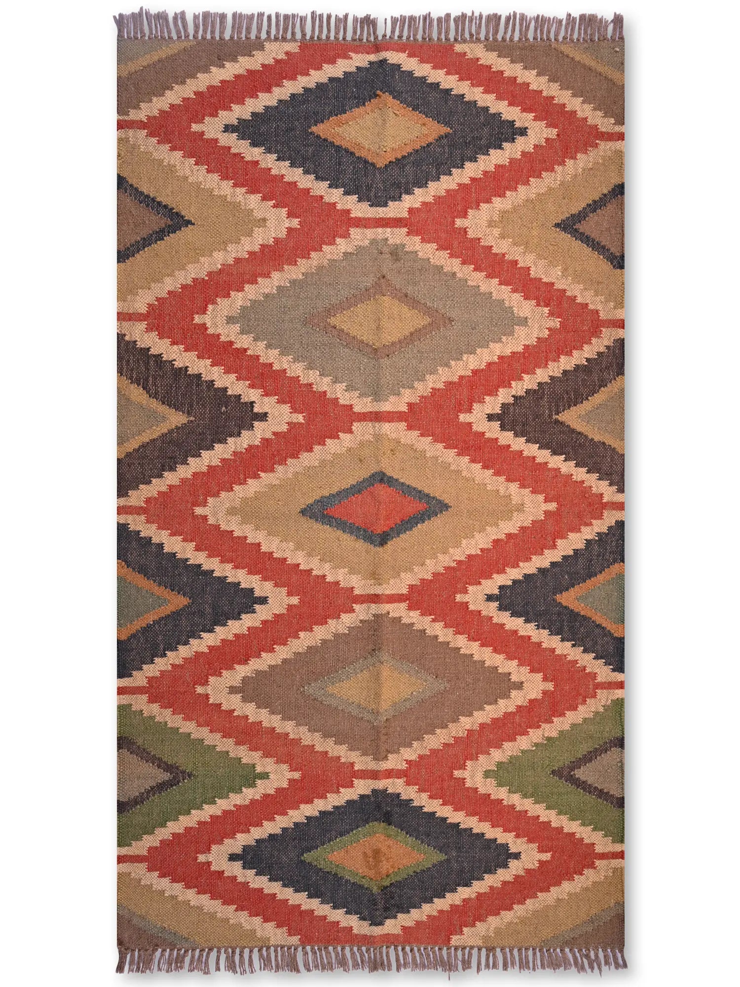 alfombras kililm pasillo 90x150 multicolor necha a mano en fibras naturales