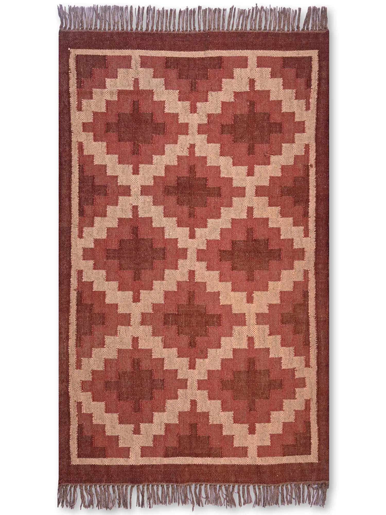 alfombras kililm pasillo 90x150 rojo necha a mano en fibras naturales