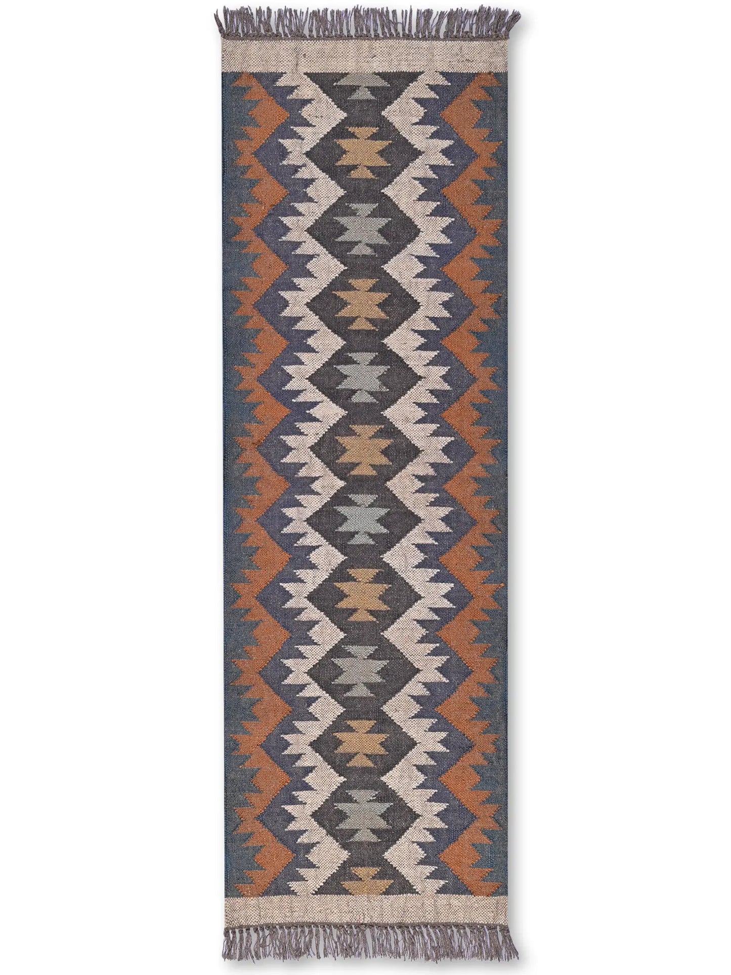 alfombras kililm pasillo  60x180 multicolor necha a mano en fibras naturales
