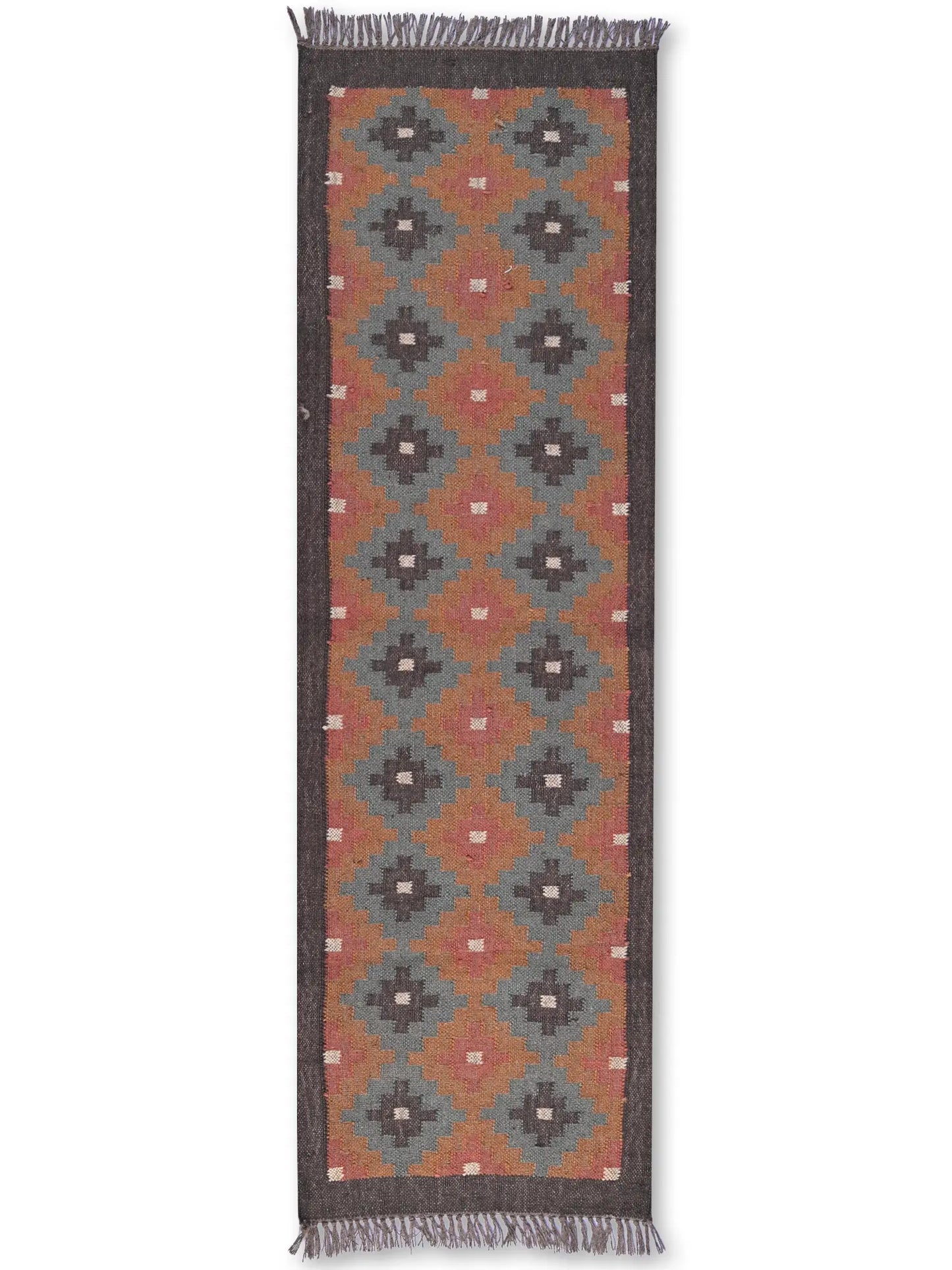 alfombras kililm pasillo  60x180 multicolor necha a mano en fibras naturales