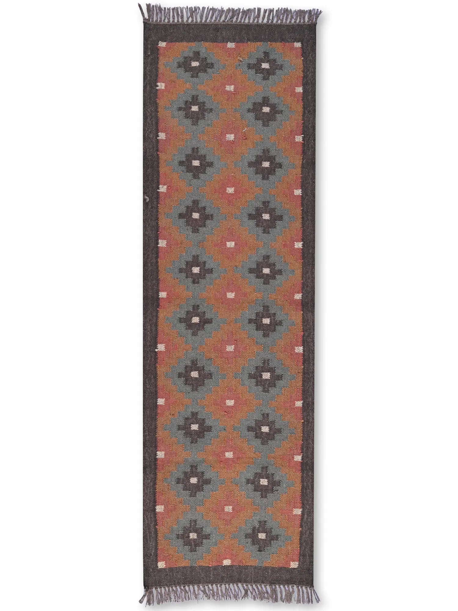 alfombras kililm pasillo  60x180 multicolor necha a mano en fibras naturales