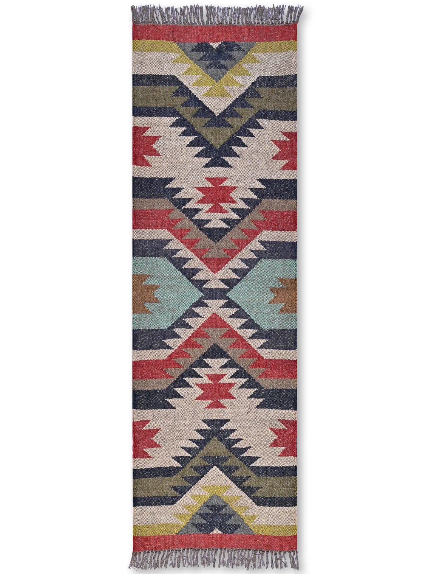 alfombras kililm pasillo  60x180 multicolor necha a mano en fibras naturales