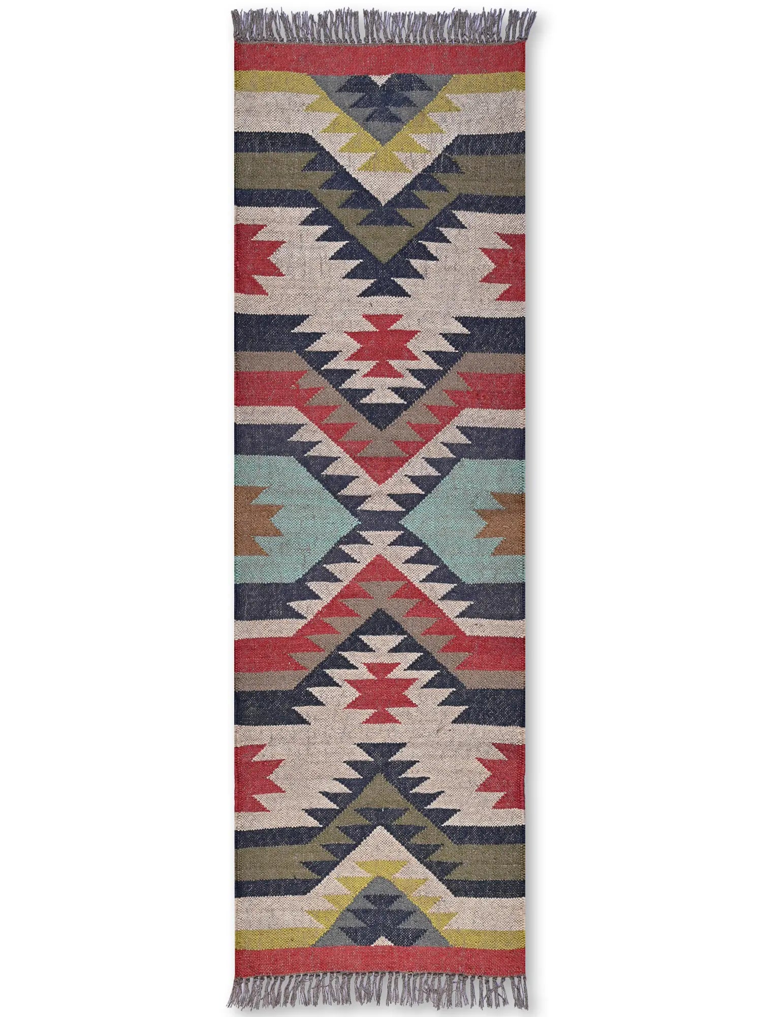 alfombras kililm pasillo  60x180 multicolor necha a mano en fibras naturales