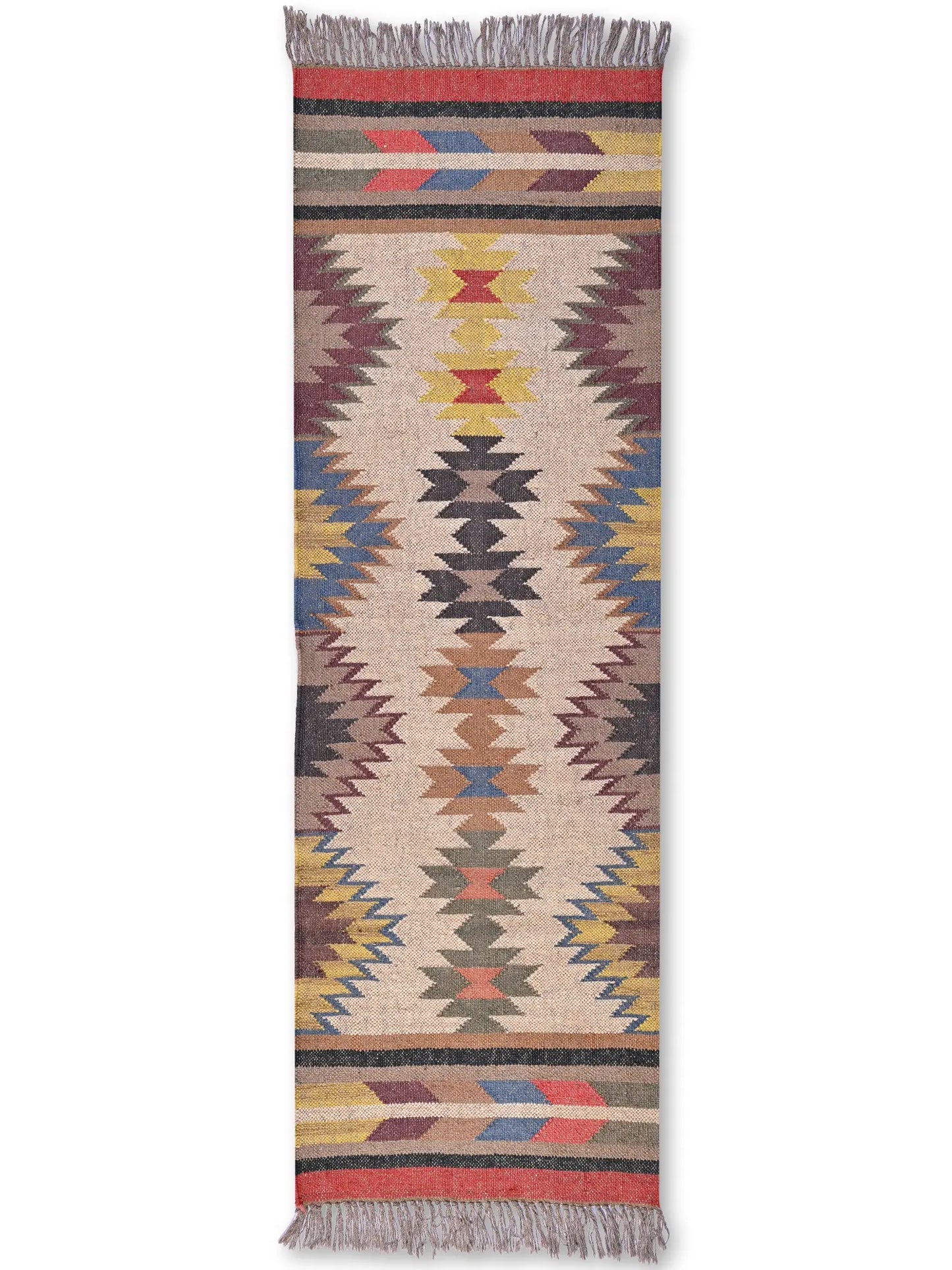 alfombras kililm pasillo  60x180 multicolor necha a mano en fibras naturales