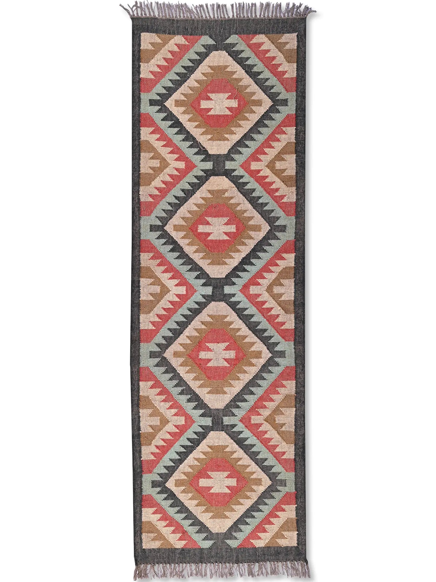 alfombras kililm pasillo 75x240 multicolor necha a mano en fibras naturales