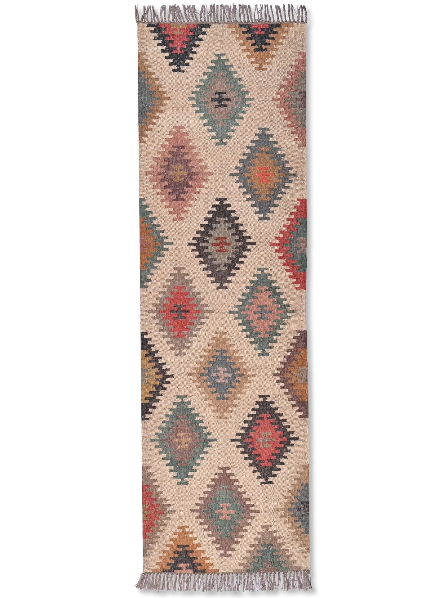 alfombras kililm pasillo 75x240 multicolor necha a mano en fibras naturales