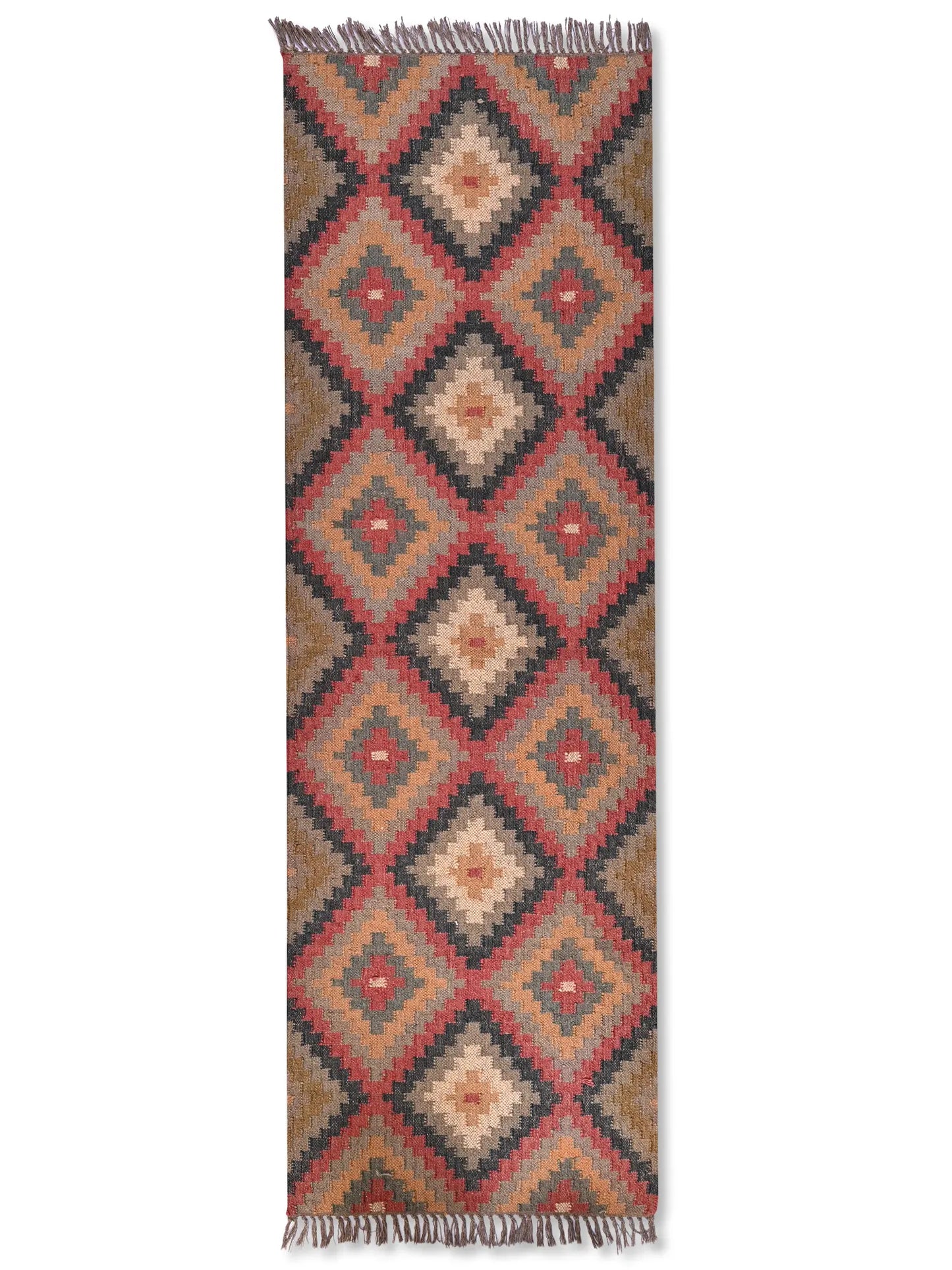 alfombras kililm pasillo 75x240 multicolor necha a mano en fibras naturales
