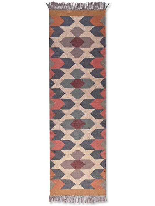 alfombras kililm pasillo 75x240 multicolor necha a mano en fibras naturales