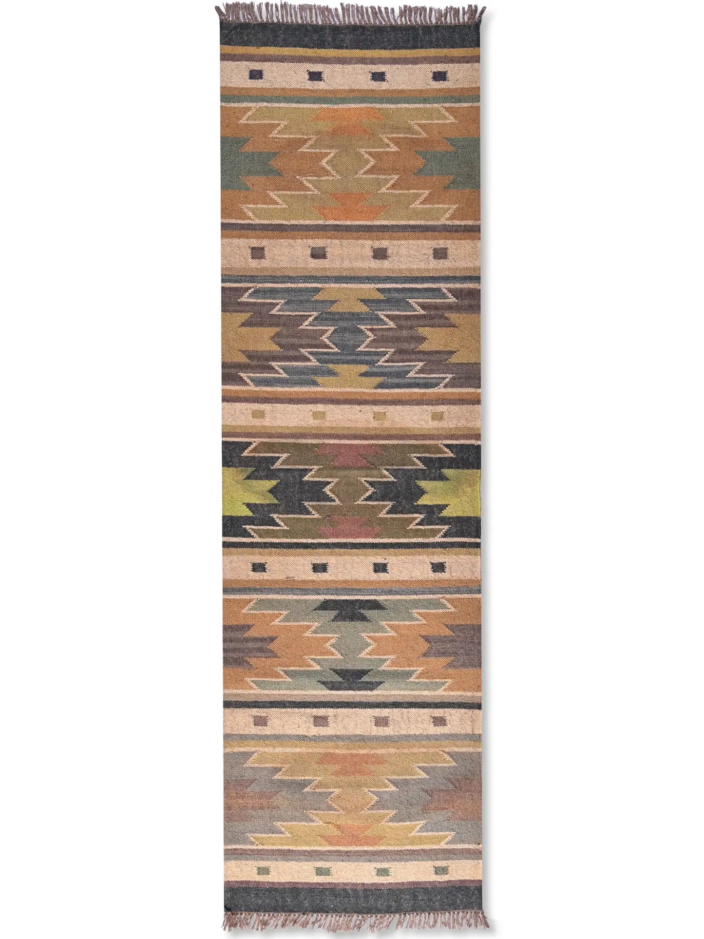 alfombras kililm pasillo 75x240 multicolor necha a mano en fibras naturales