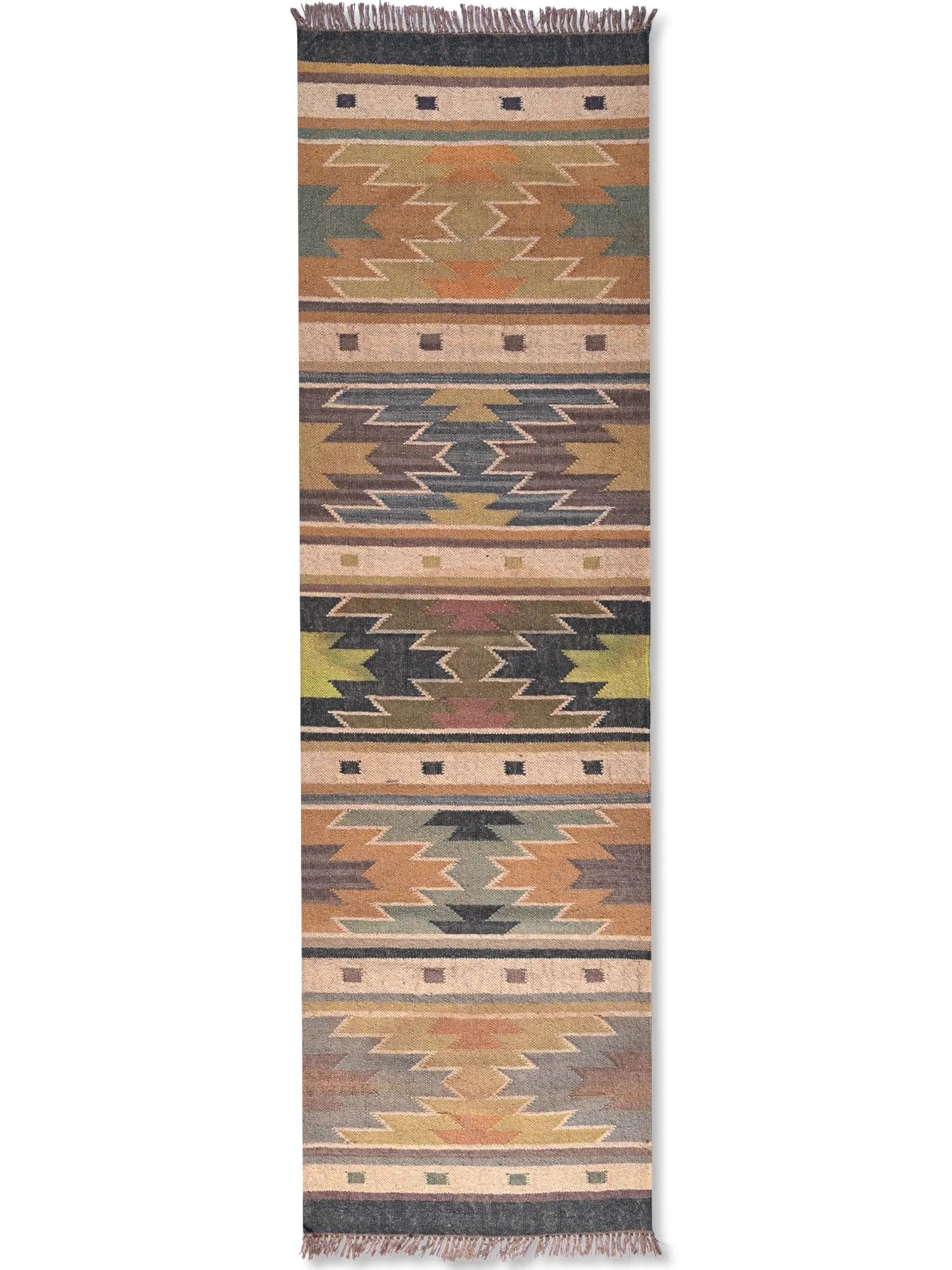alfombras kililm pasillo 75x240 multicolor necha a mano en fibras naturales