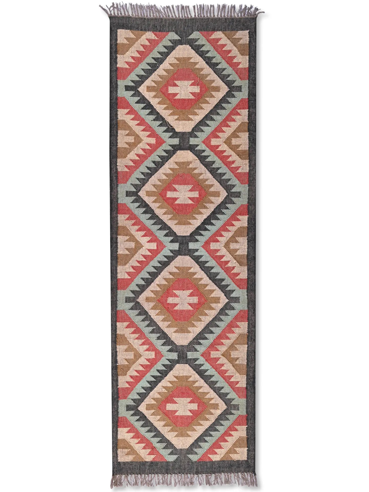 alfombras kililm pasillo 75x240 multicolor necha a mano en fibras naturales