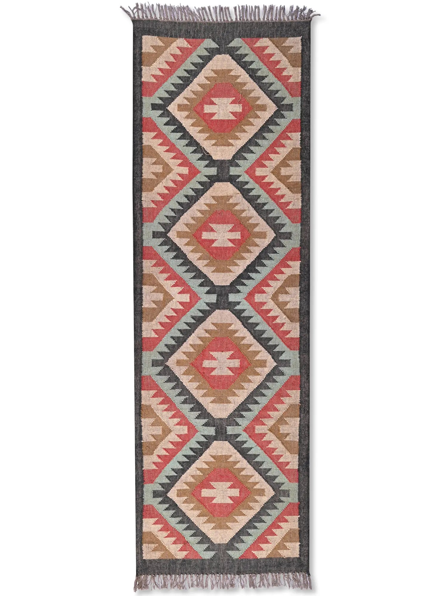alfombras kililm pasillo 75x240 multicolor necha a mano en fibras naturales