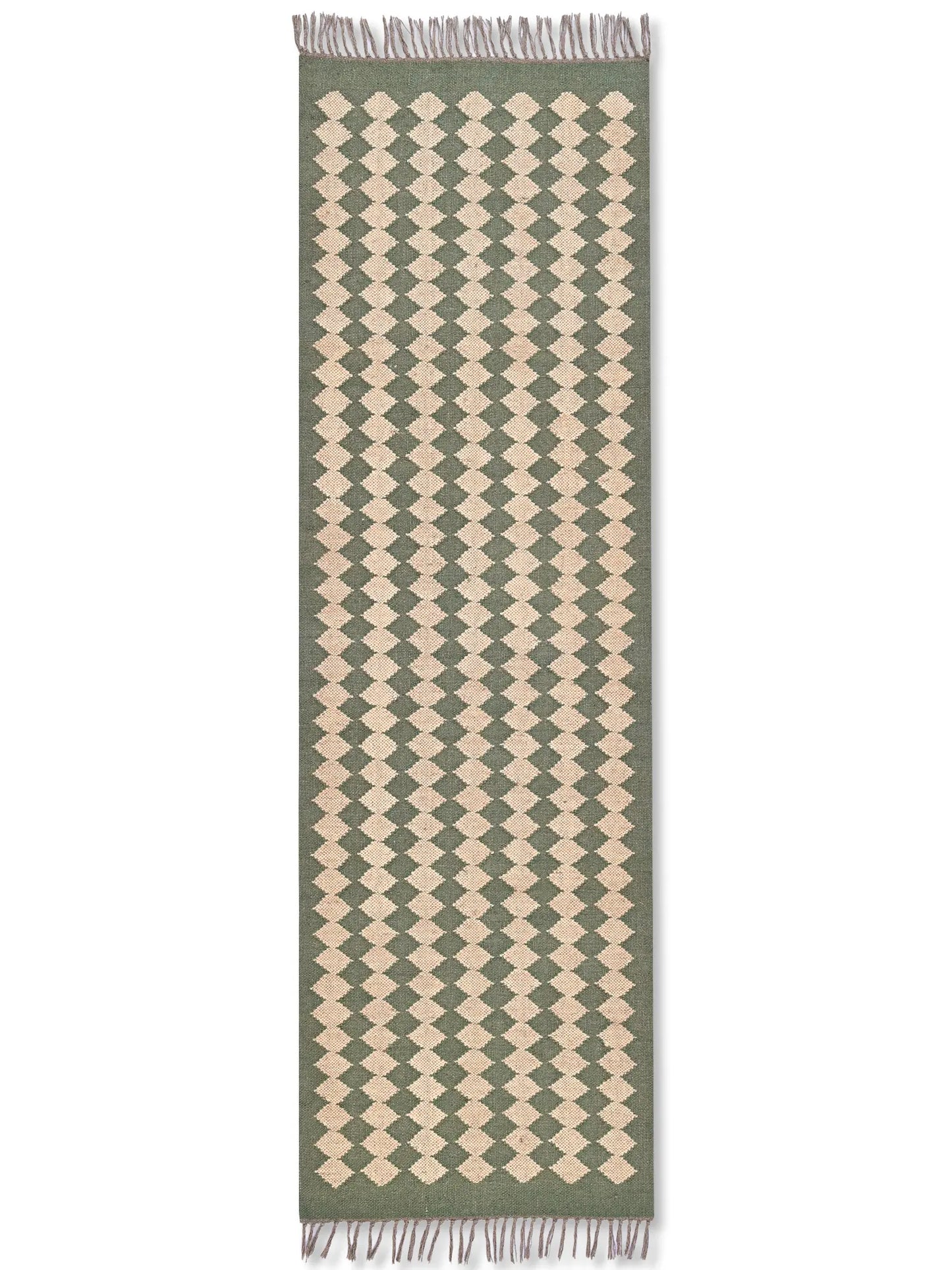 alfombras kililm pasillo 75x240 beige verde necha a mano en fibras naturales