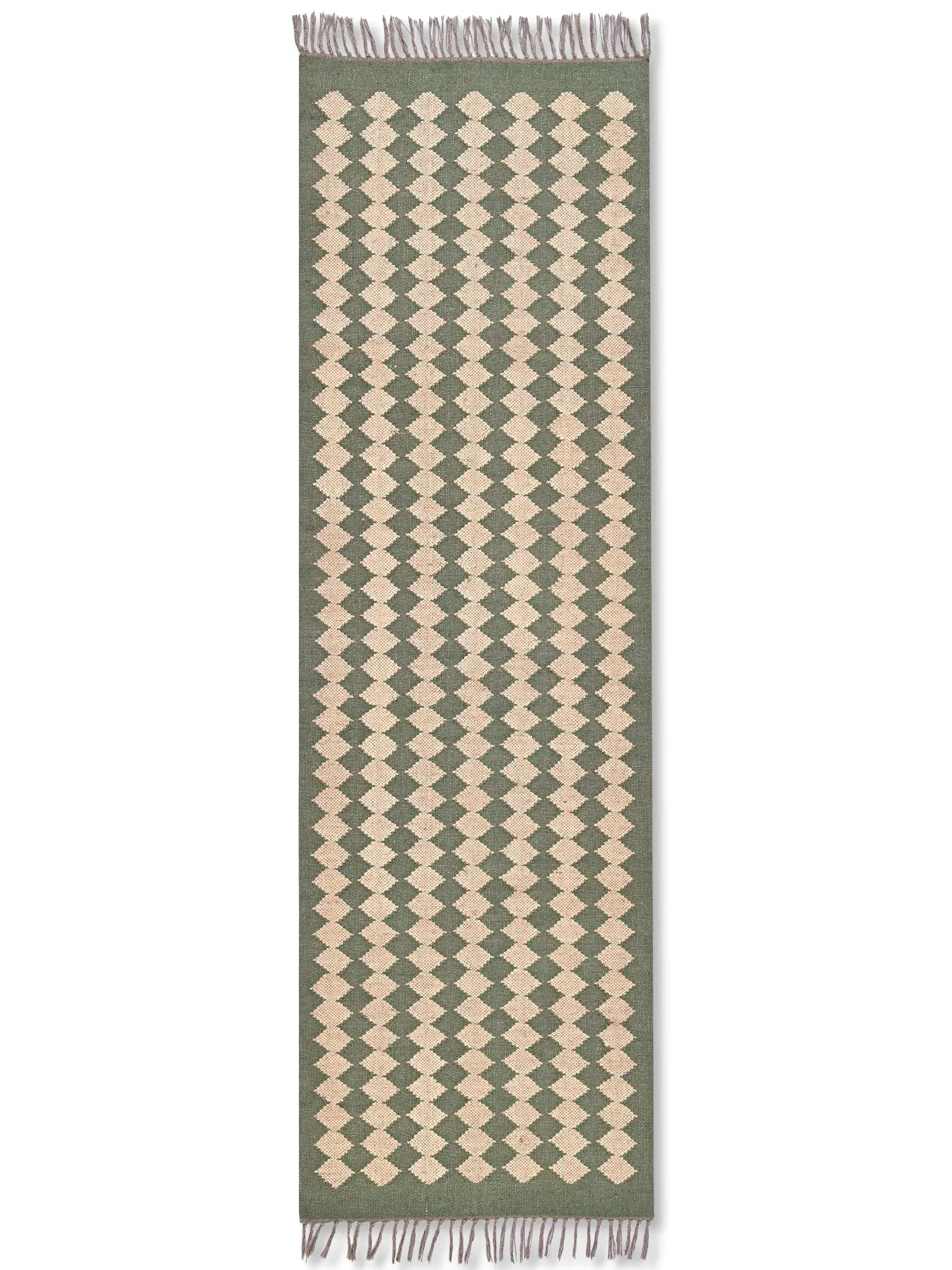alfombras kililm pasillo 75x240 beige verde necha a mano en fibras naturales