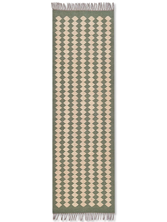 alfombras kililm pasillo 75x240 beige verde necha a mano en fibras naturales