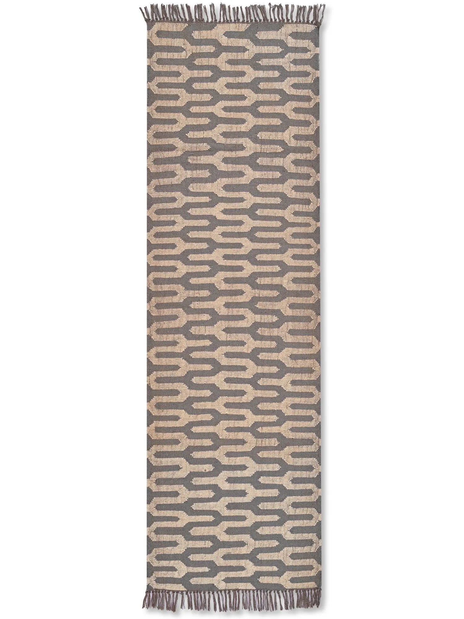 alfombras kililm pasillo 75x240 marrón necha a mano en fibras naturales