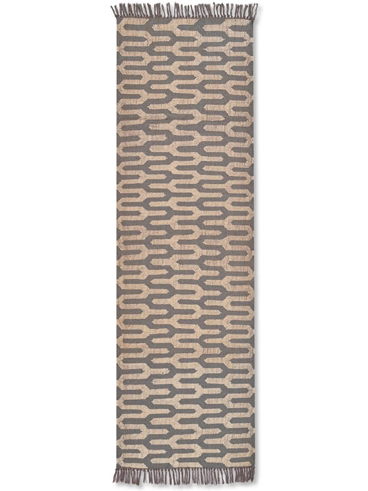alfombras kililm pasillo 75x240 marrón necha a mano en fibras naturales