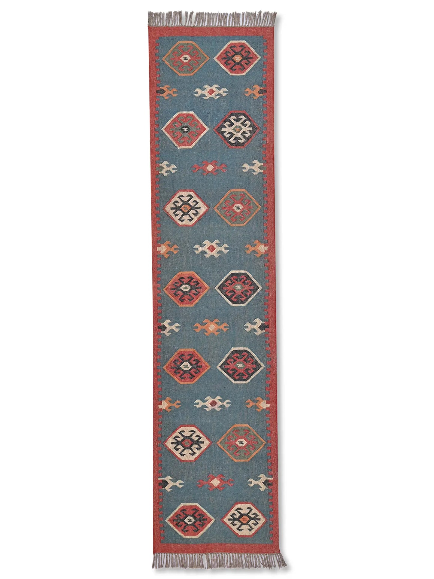 alfombras kililm pasillo  75x280 multicolor necha a mano en fibras naturales