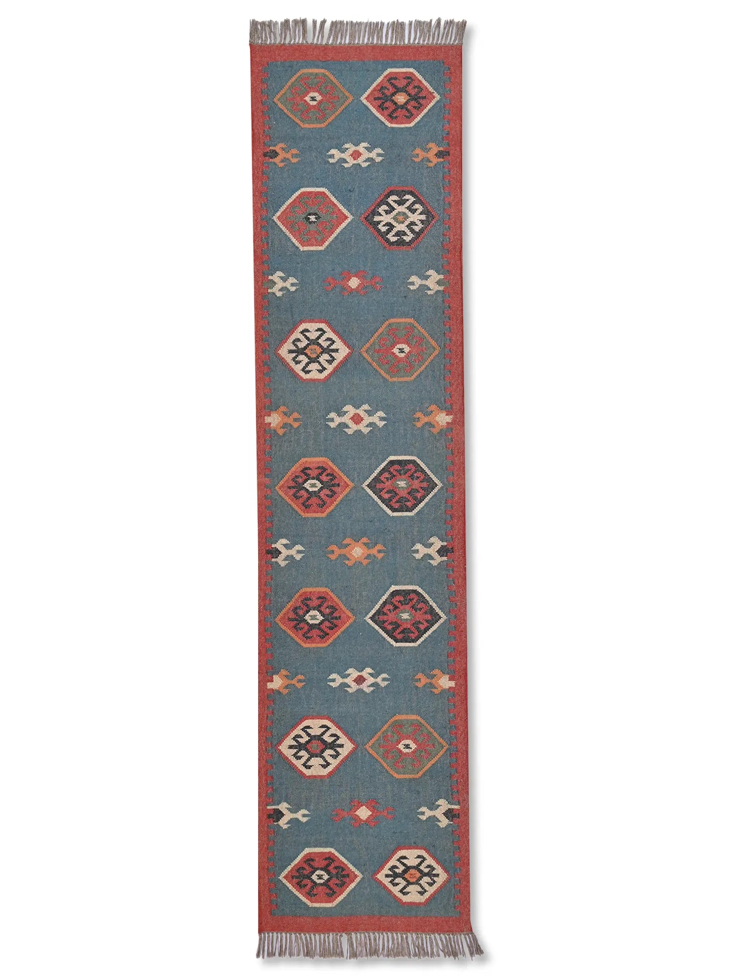 alfombras kililm pasillo  75x280 multicolor necha a mano en fibras naturales