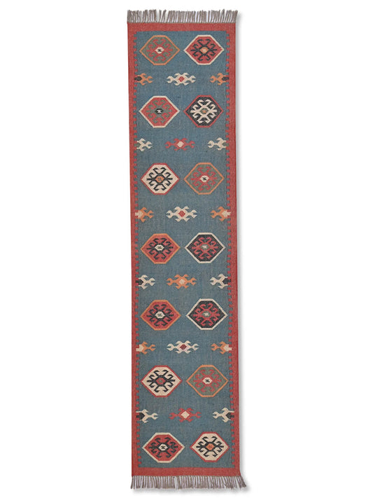alfombras kililm pasillo  75x280 multicolor necha a mano en fibras naturales