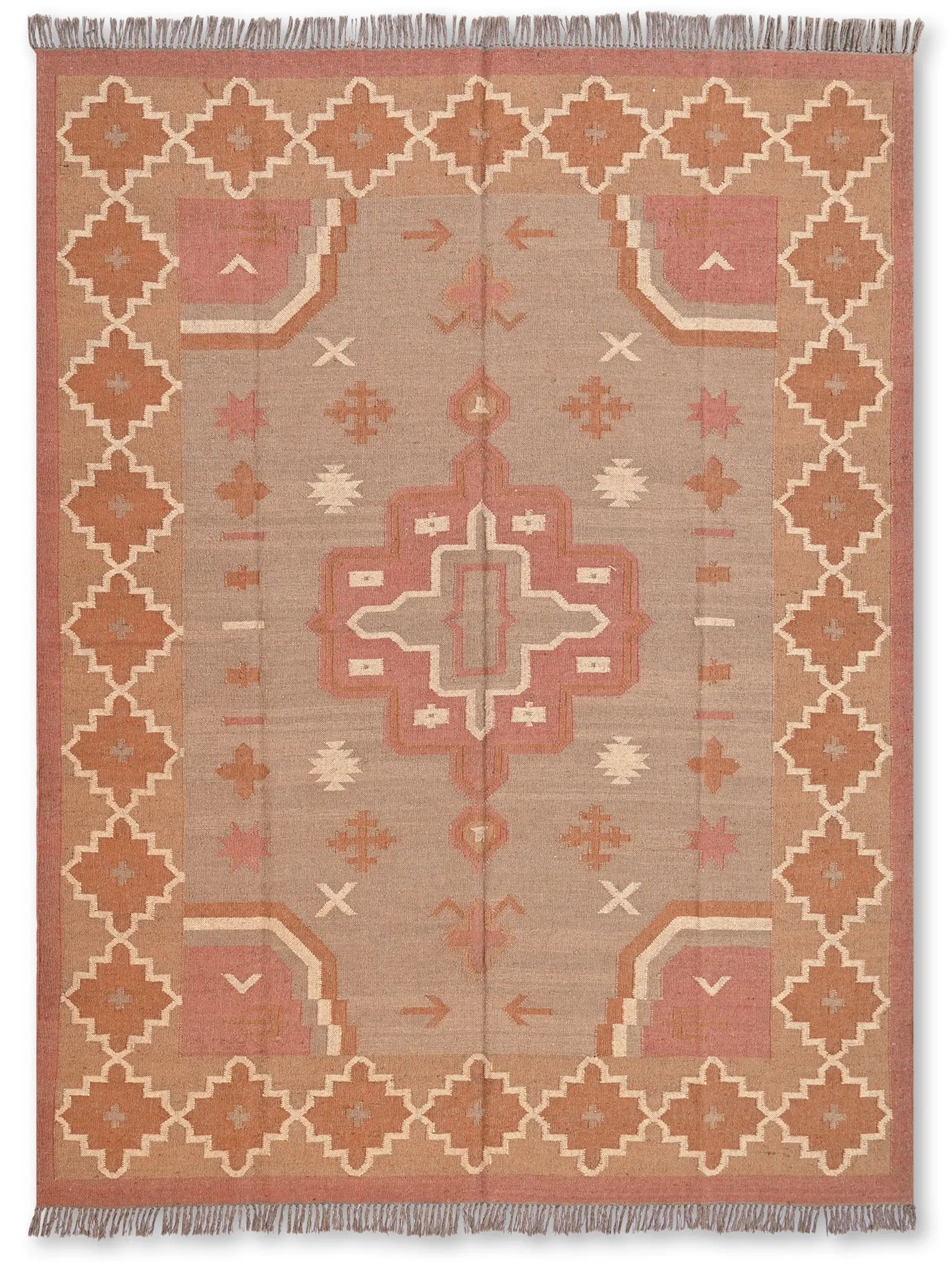 alfombras kililm pasillo  240x300  multicolor necha a mano en fibras naturales