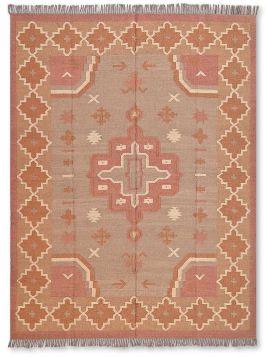 alfombras kililm pasillo  240x300  multicolor necha a mano en fibras naturales