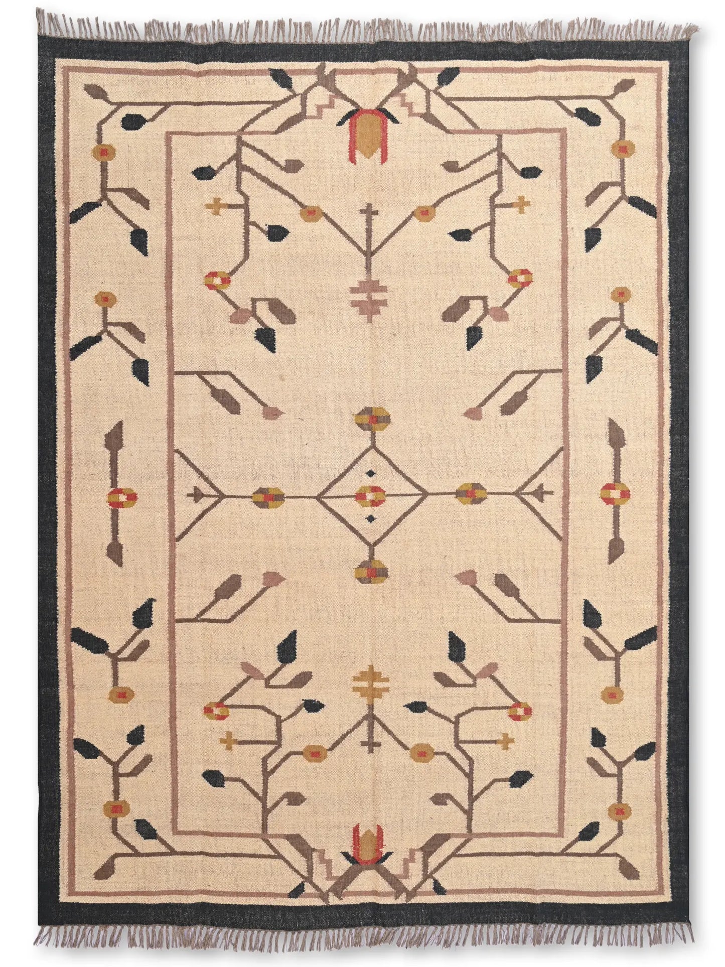 alfombras kililm pasillo  240x300  multicolor necha a mano en fibras naturales
